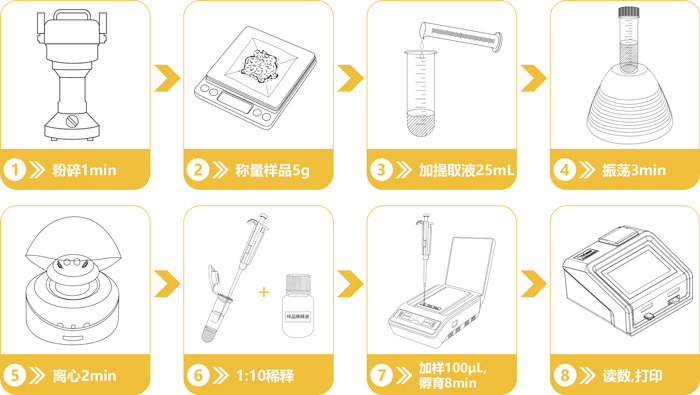 T-2毒素快速檢測卡操作流程